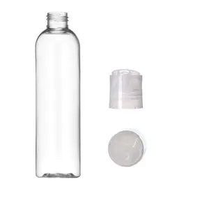 1oz 2oz 4oz 5oz 8oz Bullet Round Shape Transparent Squeeze Plastic Bottles with White Black Flip Disc Caps