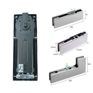 Cửa kính phụ kiện thép không gỉ Bảng điều chỉnh Heavy Duty đôi hành động tự đóng cửa màu đen tầng mùa xuân Glass kẹp - Product Image 1