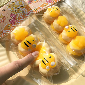 Set of 4 Cream Bee-shaped TPR <b>Squishy</b> Toys 12cm Connected <b>Squishy</b> Toys for Kids and Adults Stress Relief Gift for Relax Time - Product Image 4