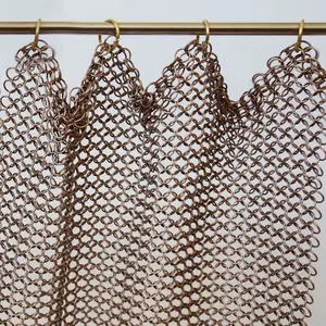 Stainless Steel Facade Decorative Ring Mesh Curtain Panels Cabinet Spiral Decorative Ring Wire Mesh