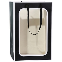 Sac en papier de cuisson de pain de qualité alimentaire, Mini sac en papier d'art, sac en papier Kraft avec poignée en ruban noir, vente en gros d'usine