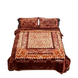 Cobertor grosso com preço barato cobertor macio acolchoado raschel com desenho personalizado