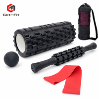 Ensemble de rouleaux en mousse 5-en-1 : Rouleau de massage à picots, Bâton de massage pour yoga, Balle de massage fascia, Pilates