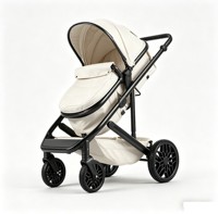 Poussette Bébé Luxe Multifonctionnelle 3-en-1 Portable Pliante Haute Qualité pour Nouveau-né