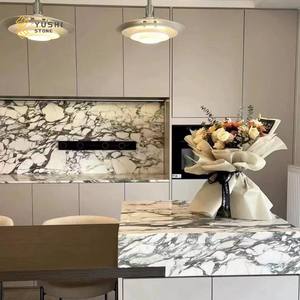 YUSHI lucidato Calacatta Viola marmo cucina isola Top per Villa Hotel cucina soggiorno controsoffitto decorazione - Product Image 6