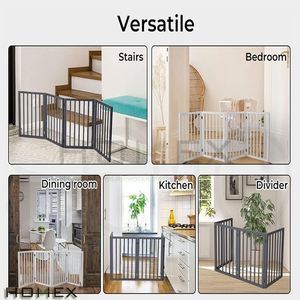 105 pouces Extra Grand Bambou Chien Pet Sécurité Bébé Barrière Escaliers Rétractables Intérieur Animal Barrière - Product Image 5