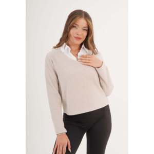 Chemisier en tricot à col chemise pour femme, anti-boulochage, pour usage quotidien - Product Image 5