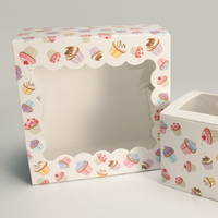 Boîte d'emballage rectangulaire en papier, tarte de lune, gâteau d'anniversaire, boîte colorée avec fenêtre en plastique, emballage de boulangerie, vente en gros, 9 pièces
