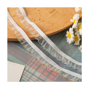 Venta directa de fábrica 1,5/2,5 CM borde dorado borde plateado pez brillante seda madera DIY <span class=keywords><strong>muñeca</strong></span> de juguete banda decorativa elástica - Product Image 5