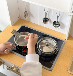 2023新升级儿童厨房角色扮演木制烹饪玩具套装带画板假装烹饪游戏木制厨房玩具 - Product Image 6