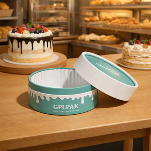 Caja Cilíndrica Biodegradable con Borde Plano y Logotipo Personalizado <span class=keywords><strong>para</strong></span> Pastel de Queso Basco, Empaque de Grado Alimenticio <span class=keywords><strong>para</strong></span> Pastelería - Product Image 4