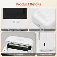 Imprimante thermique mobile portable de 2 pouces pour reçus, codes-barres et étiquettes, pour supermarchés et services express, en stock