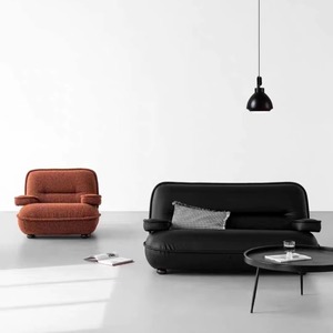 Fauteuil individuel <span class=keywords><strong>Beetle</strong></span> Hug Design en <span class=keywords><strong>velours</strong></span> flocon de neige / cuir technique, fauteuil de détente rembourré - Product Image 3