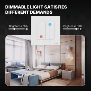 Interrupteur variateur intelligent ZigBee pour la gradation des lumières, interrupteur à bouton-poussoir 1/2/3 gang, MOES Star Ring, compatible avec Alexa et <span class=keywords><strong>Google</strong></span> Home - Product Image 5