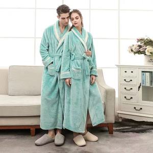 Peignoirs en polaire corail épais pour l'automne/hiver, <span class=keywords><strong>grande</strong></span> <span class=keywords><strong>taille</strong></span>, peignoirs en flanelle personnalisés, peignoirs thermiques chauds - Product Image 2