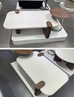 Modernes Massivholz Ovaler Couchtisch-Set für Kleine Wohnzimmer mit Maßanfertigung und Formoptionen