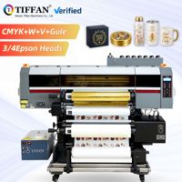 Imprimante UV DTF 60 cm tout-en-un pour entreprises, machine d'impression d'étiquettes autocollantes en cristal UV DTF pour logos et motifs dorés