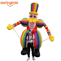 Costume gonflable de rue pour extérieur, performance de cirque, marionnette de clown gonflable colorée pour défilé