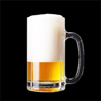 Chope à bière en verre transparent HIXIN avec poignée résistante à la chaleur, parois épaisses, grande capacité, style minimaliste pour les fêtes