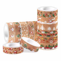 Matériel de scrapbooking décoratif écologique, biodégradable et recyclable en acrylique, marron, motif bonhomme de neige et Père Noël, pour écriture