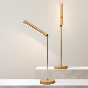 Luminária de Mesa Inteligente DIY <span class=keywords><strong>LED</strong></span> Durável de Madeira com Rotação 360°, Botão Manual de Dimerização, Luz Branca Recarregável - Product Image 2