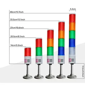 高亮度发光二极管闪光多层警示灯12V 90dB紧急报警塔灯数控机床信标灯