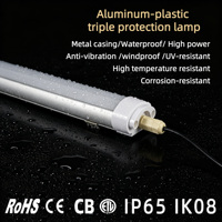 Lampu LED Tri-proof IP67 IK10 Setengah Aluminium+PC, Dapat Disambung, Lumen Tinggi, Tahan Air, Tahan Debu, Anti-UV, Industrial 4FT 5FT 40W 50W 100W