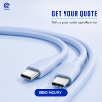 Câble USB 2.0 Type-C vers Type-C en silicone liquide LUNGKAY, 480 Mbps, 100 W PD, charge rapide, USB C vers USB C, E-marker, OEM, ODM, personnalisé