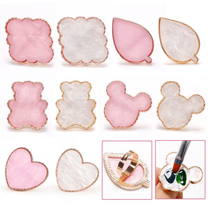 Bague en résine Nail Art Palette avec motif en marbre pour vernis à gel Mélange de couleurs Maquillage Peinture Mélange Affichage Salon Manucure Outils - Product Image 2