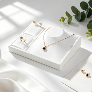 JINSKY White Jewelry Display Set Ring Necklace <b>Earring</b> <b>Holder</b> Bangle Stand Full Props for Jewelry Showcase - Product Image 5