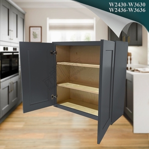 <span class=keywords><strong>Cucina</strong></span> americana Standard 24/27/30/33/36 pollici montato armadi da parete <span class=keywords><strong>cucina</strong></span> legno massiccio moderno grafite Shaker armadi in magazzino - Product Image 2