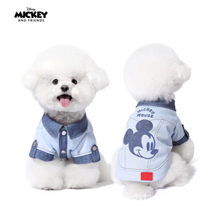 Vêtements pour chien Huayuan : <span class=keywords><strong>Veste</strong></span> en jean rétro <span class=keywords><strong>Mickey</strong></span>, modèle 25Y0147G, pour Bichon Teddy, style chinois tendance, sans motif - Product Image 2