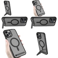 Casing Anti-Kuning Transparan Magnetik dengan Penyangga untuk iPhone 17 Air 16 Pro Max 15 14 13 12 Plus 11, Grosir Penutup Ponsel