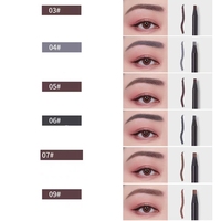 Crayon à sourcils professionnel à fil de guidage - Imperméable, anti-bavures, multicolores, sans aiguiseur pour microblading et usage quotidien