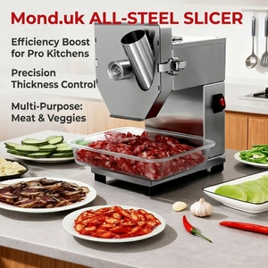 Mond.uk Trancheuse à Saucisses Électrique Robuste 90 kg/h, Coupe-Viande et Coupe-<span class=keywords><strong>Bacon</strong></span> Automatique en Acier Inoxydable pour Cuisine Commerciale - Product Image 2