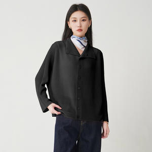 Chaquetas y Cárdigans de Mujer de Alta Gama para el Verano 2025, Diseño Delgado y Moderno, Plisados, de Color Sólido, Cuello Alto, Holgados, para Venta en Línea - Product Image 2