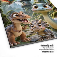 Livre de peinture à l'aquarelle sans bavure sur le thème des dinosaures pour les tout-petits et les enfants de 1 à 8 ans, cadeau d'anniversaire artistique, livres personnalisés imprimés