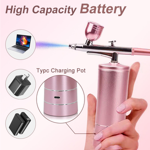 2024 caliente nuevo Kit de aerógrafo con compresor recargable inalámbrico sin obstrucción de alta presión 0,3mm boquilla <span class=keywords><strong>para</strong></span> <span class=keywords><strong>pintura</strong></span> de uñas - Product Image 6
