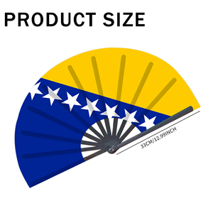 Abanicos Plegables de Bambú con la Bandera de Bosnia y Herzegovina, Abanico de Mano para Carnaval, Boda, Festival, Fiesta, Agencia de Viajes, Venta al Por Mayor - Product Image 2
