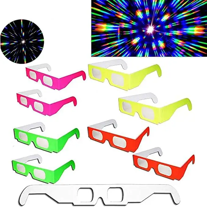 Lunettes à diffraction pour feux d'artifice en papier personnalisé