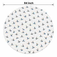 Nappe de table ronde ajustée en PEVA avec dos en flanelle, imperméable, bord élastique, pour camping et pique-nique en extérieur, facile à nettoyer, réutilisable
