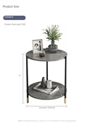 Table Basse Rock pour Salon, Maison – Table d'Appoint de Canapé Simple, Moderne, Luxe Léger, Petite Table Ronde