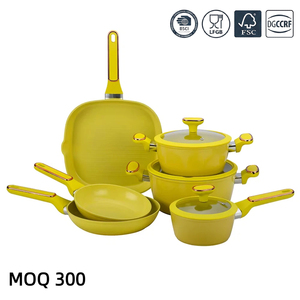 Ensemble de batterie de cuisine en aluminium avec revêtement céramique antiadhésif, comprenant casseroles, poêles, poêle à frire, faitouts et marmites, pour la vente en gros - Product Image 1