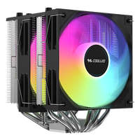 COOLLEO A60 V2 ARGB Tour de refroidissement CPU à six caloducs avec roulement fluide en cuivre et aluminium pour LGA1700/1200/115X/1851 AM4/5 TDP Boîtier d'ordinateur