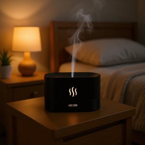 Diffuseur d'huiles essentielles ultrasonique 120 ml, brume froide, 7 couleurs de lumières nocturnes, sons apaisants, humidificateur de table - Product Image 2