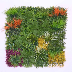 Commercio all'ingrosso diretto certificata PE artificiale muro di bosso foglie resistente UV balcone verde parete decorazione di plastica artificiale - Product Image 2