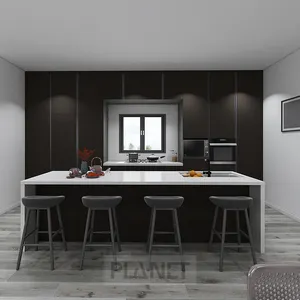 Toptan mutfak dolapları ucuz satılık-2022 son Trend tasarım ucuz Modern mutfak melamin beyaz siyah özel mutfak dolabı