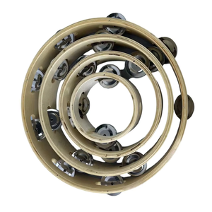 Pandereta de Madera con Campanas Metálicas, Instrumento de Percusión de Una Hilera - Product Image 1