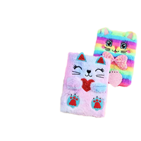 Carnets de dessin animé ours mignon en peluche avec serrure cahier en peluche étudiant A5 journal fille livre cadeau pour les enfants