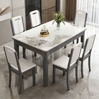 Ensemble de table à manger de luxe moderne pour cuisine, 4 à 6 chaises